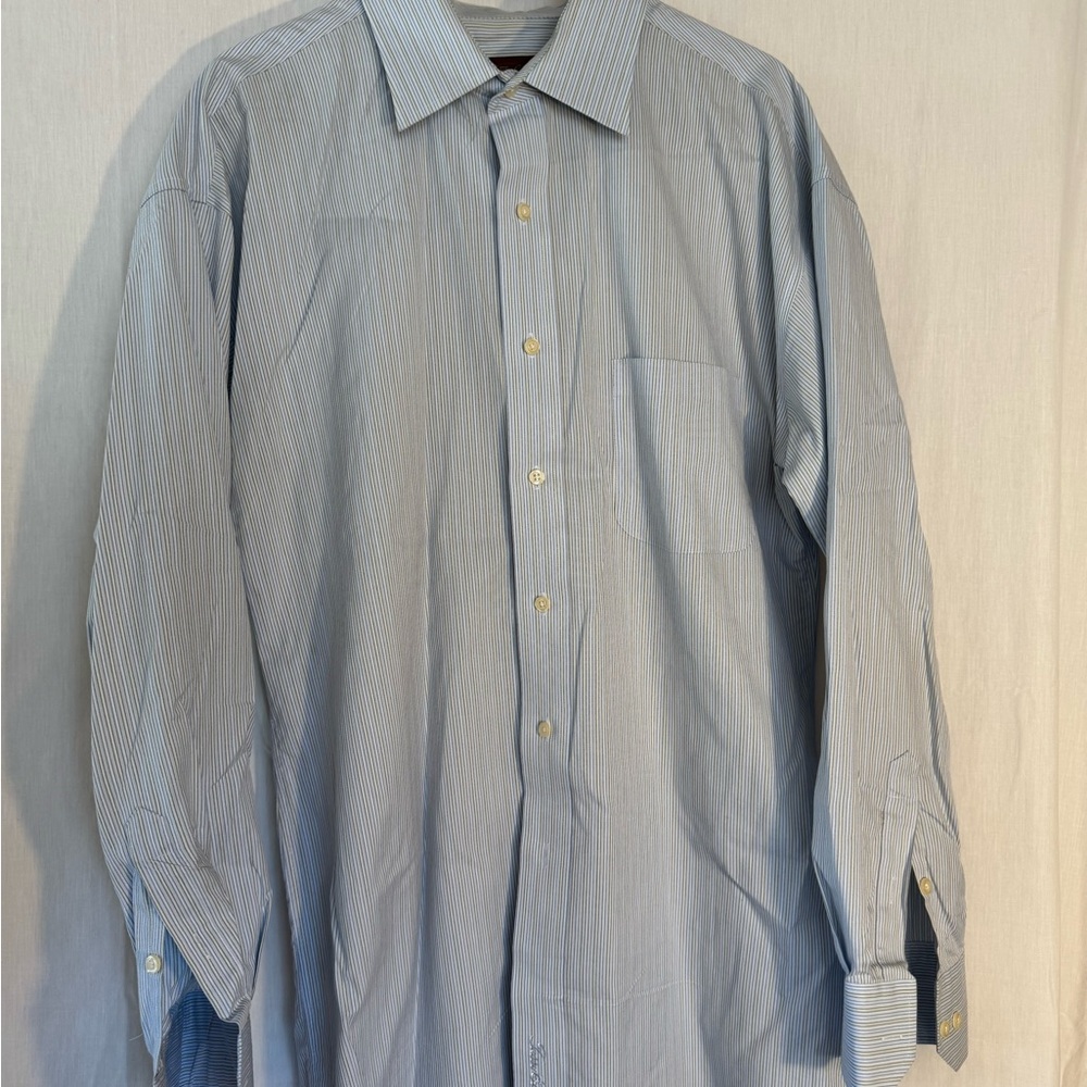 Tasso Elba Blue Pinstripe Dress Shirt